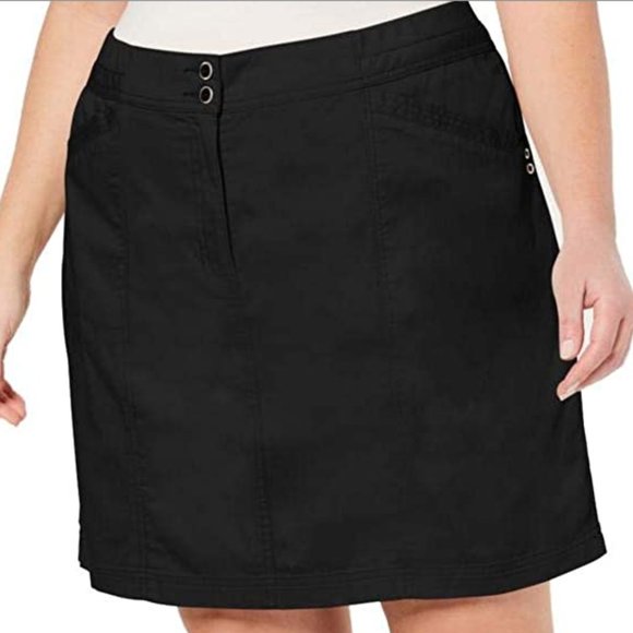 NWT! Karen Scott Macy's Stretchy Skort Black Plus - Picture 3 of 6